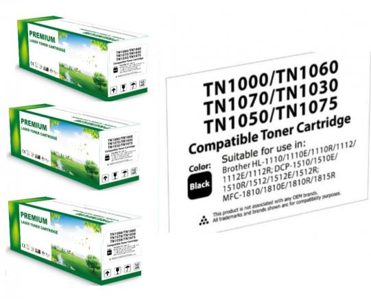 TONER TN1000 ALTERNO BROTHER (PACK 3)