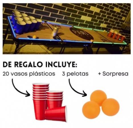 MESA BEERPONG LUCES LED