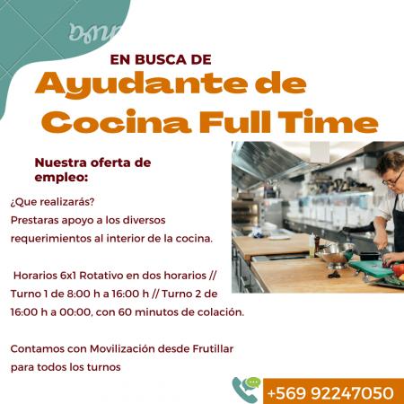 AYUDANTE DE COCINA / FULL TIME