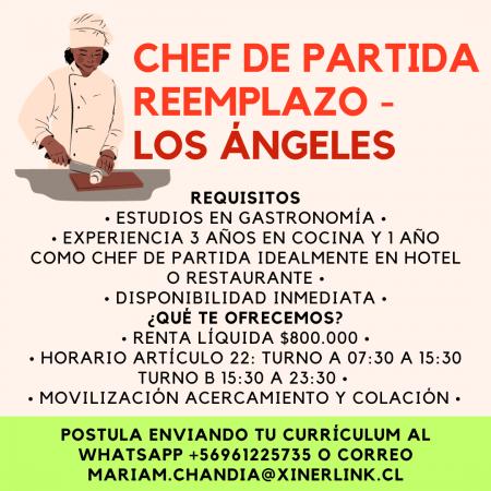 CHEF DE PARTIDA REEMPLAZO - LOS ÁNGELES