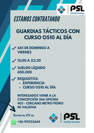 GUARDIAS TÁCTICOS CON CURSO OS10 AL DÍA